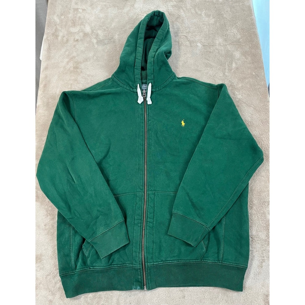Vintage Polo Ralph Lauren Full Zip Hoodie Men's 2XL-Tall Green EUC